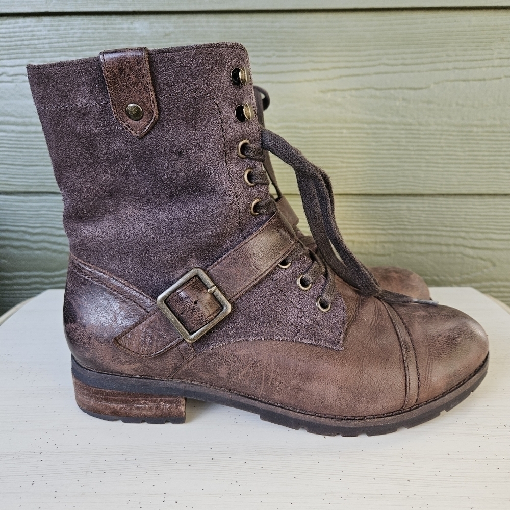 ABEO BIO system Dayton Boot Neutral Arch Support Brown Leather Side Zip Size 7